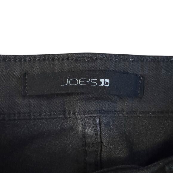 Joe’s shiny Skinny Black pants Women's Sz 30 Ankle Stretch bikercore matrix - Picture 3 of 11
